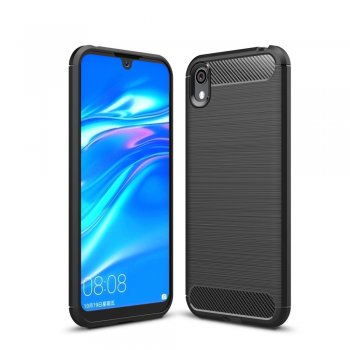 Maciņš vaciņš apvalks bamperis priekš Huawei Y5 (2019) / Honor 8S | Carbon Fibre Brushed TPU Back Case for Huawei...