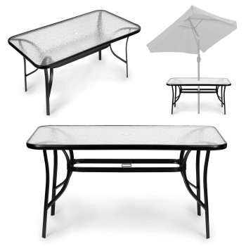 Садовый стол Multigarden SC-094-120 120x70 см, закаленное стекло, черный
