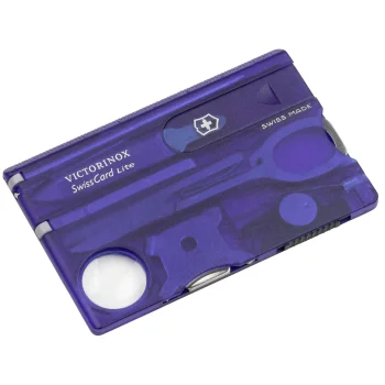 Victorinox SwissCard Lite daudzfunkcionāla karte, zila caurspīdīga