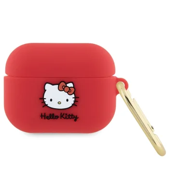 Чехол Hello Kitty для AirPods Pro Silicone 3D Kitty Head, фуксия