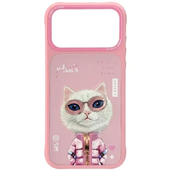 Nimmy iPhone 17 Pro vāciņš Cool&Cute 2.0 Cat, rozā