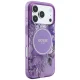 Guess IML Flowers Pearl Strap MagSafe vāciņš iPhone 18 Pro / 17 Pro, violets
