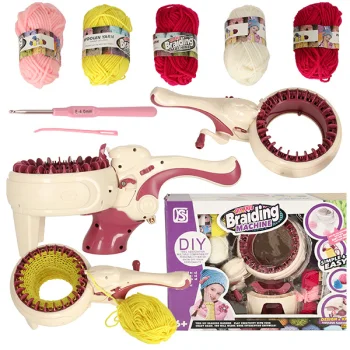 Bērnu adīšanas komplekts "Izdari pats!" + adāmmašīna, balts l Children's DIY knitting kit + knitting machine