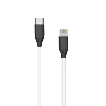 Силиконовый кабель Extra Digital USB Type-C - Lightning, 1м, белый