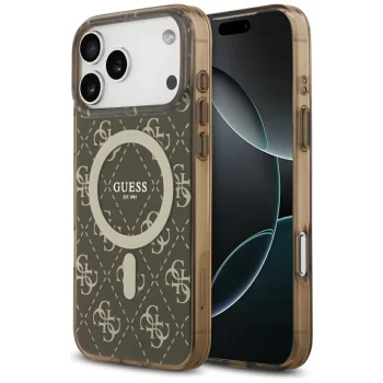 Guess IML 4G Background MagSafe vāciņš Apple iPhone 17 Pro - Brūns