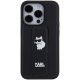 Karl Lagerfeld iPhone 15 Pro Max Case Gripstand Saffiano Choupette Pins, Black
