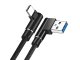Angled USB-C charging cable for phone, fast charge, 1m