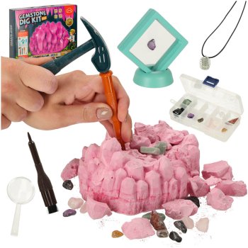 Kids Archaeologist Science Kit for Crystal and Mineral Excavation, 9 Pieces