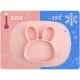 Ricokids Rabbit Silicone Suction Plate for Toddlers with Lid