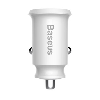 Baseus Grain Mini Car Charger 2x USB 3.1A, white - двухпортовая зарядка для автомобиля