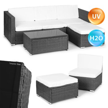 Садовый модульный угловой диван из техноротанга со столиком...