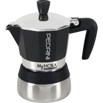 Pedrini MyMoka Induction kafijas kanna, 3 tasītes, sudraba/zila