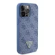 Guess Leather 4G Triangle Strass vāciņš iPhone 15 Pro Max, zils