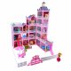 Liela leļļu māja villa ar mēbelēm, 6 līmeņi, 374 elementi