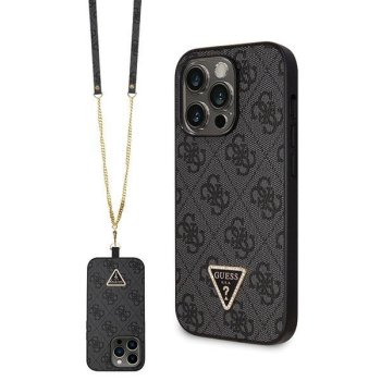 Guess iPhone 14 Pro vāciņš Crossbody 4G Metal Logo, melns