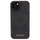 Guess Ādas futrālis iPhone 15 ar 4G zīmogu - melns | Leather Stamped case for black
