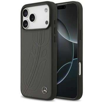 Mercedes Leather Large Laurel Leave MagSafe vāciņš iPhone 17 Pro Max Anthracite