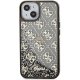 Apple iPhone 14 6.1\" Guess Liquid Glitter 4G Transculent Case Cover, Black