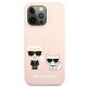 Karl Lagerfeld Silicone Ikonik MagSafe Case for iPhone 13 Pro / 13, Light Pink