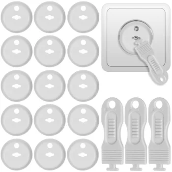Заглушки Защита для Розеток от Детей 15 шт., Белые | Child Proof Plug Socket...