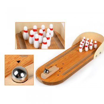 Koka Galda Mini Boulings | Wooden Table Mini Bowling Interactive Desktop Games