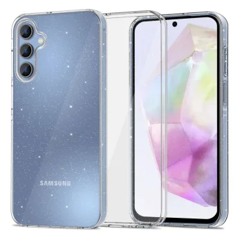 Tech-Protect FlexAir Case for Samsung Galaxy A35 5G, Clear-Glitter