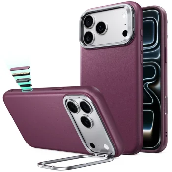Чехол ESR Atelier Kickstand MagSafe для iPhone 18 Pro / 17 Pro, бордовый