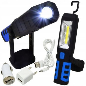 Servisa Darba Garāžas COB LED Lampa Lukturis ar Magnētu un Āķi, 3in1 | Workshop Flashlight Lamp with Magnet