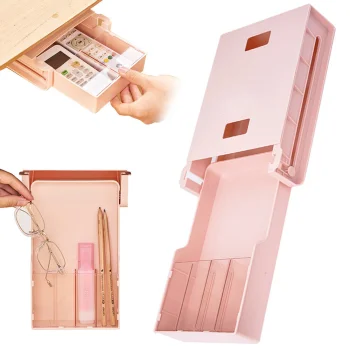Under-Desk Pull-Out Drawer, 4 Compartments