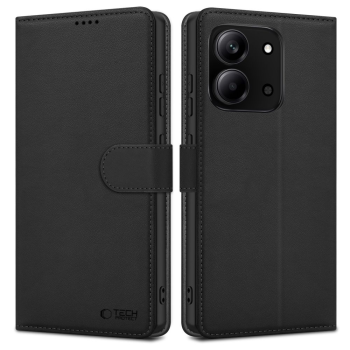Xiaomi Redmi 15C 4G / 5G Tech-Protect Wallet Book Case Cover, Black | Telefona Vāciņš Maciņš Apvalks Grāmatiņa