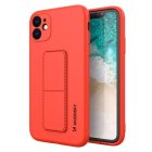 Apple Iphone 11 Pro 5.8" Wozinsky Flexible Silicone Kickstand Case Cover, Red | Silikona Vāciņš Maciņš Apvalks Bampers