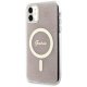 Guess iPhone 11 vāciņš IML 4G Gold Stripe, rozā