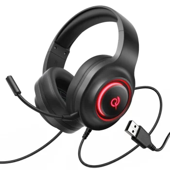QCY V200 Pro Vadu Spēļu Austiņas ar 7.1 Skaņu Melnas