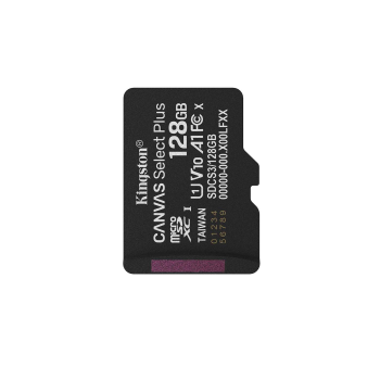 Kingston atmiņas karte microSD 128GB Canvas Select Plus 150MB/s, melna