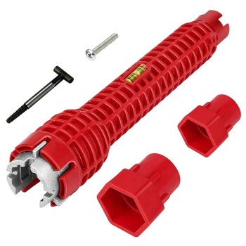 2-in-1 Faucet and Sink Installer Wrench Tool, Red