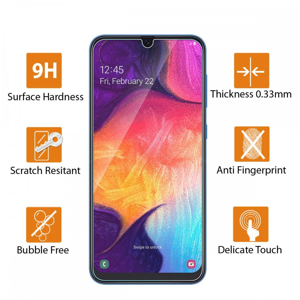 Samsung Galaxy A50 SM-A505F / A30 A305F 2019 - Aizsargstikls (Šaurs līdz Izliekumiem) | Tempered Glass Screen... (3)