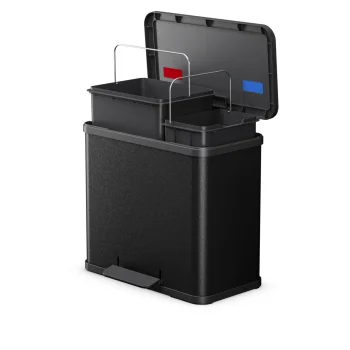 Hailo Öko Duo Plus L atkritumu šķirošanas tvertne ar pedāli 26L (17+9L), matēti melna