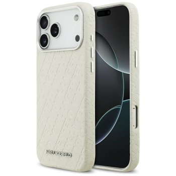 Karl Lagerfeld FW Stamped Karl MagSafe vāciņš priekš iPhone 17 Pro Max – bēšs | Phone Case Cover