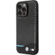 Чехол BMW для iPhone 13 Pro Max Leather Carbon, черный