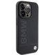 BMW iPhone 15 Pro Max vāciņš Leather Hot Stamp, melns