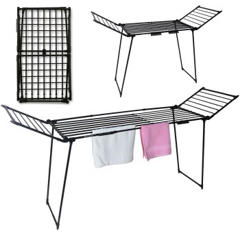 Longwell Industrial Ltd Extendable Clothes Airer G-679, 27m, Black