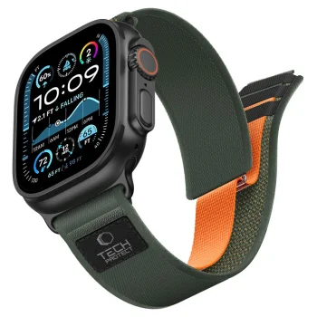 Tech-Protect Nylon Elite kellarihm Apple Watchile 44/45/46/49 mm, roheline ja oranž