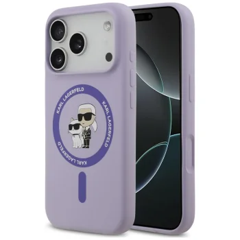 Karl Lagerfeld Silicone Karl&Choupette Ring MagSafe ümbris iPhone 18 Pro / 17 Pro, lilla
