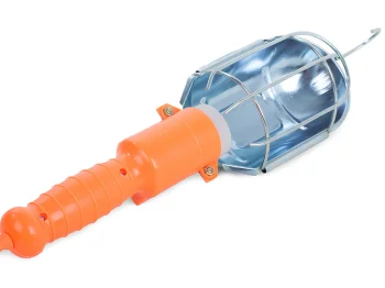 Darbnīcas lampa ar āķi un 5m vadu, 230V, E27, oranža