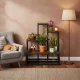 Puķu statīvs ar 4 plauktiem ModernHome, industriāls augu plaukts loft stilā