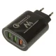 Maclean MCE479 B tīkla lādētājs 3x USB Qualcomm Quick Charge 3.0, melns