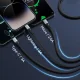 Кабель 3-в-1 BWOO X274 USB на USB-C, Lightning и Micro USB 3A, черный