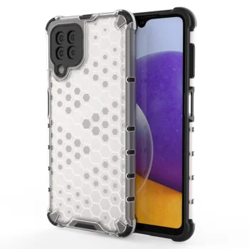 Vāciņš Samsung Galaxy A22 4G, Honeycomb ar TPU rāmi, caurspīdīgs