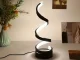 LED spirālveida galda lampa, 3 gaismas krāsas, USB, melna