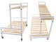 Two-Tier Wooden Plant Stand on Wheels, White / Natural Wood